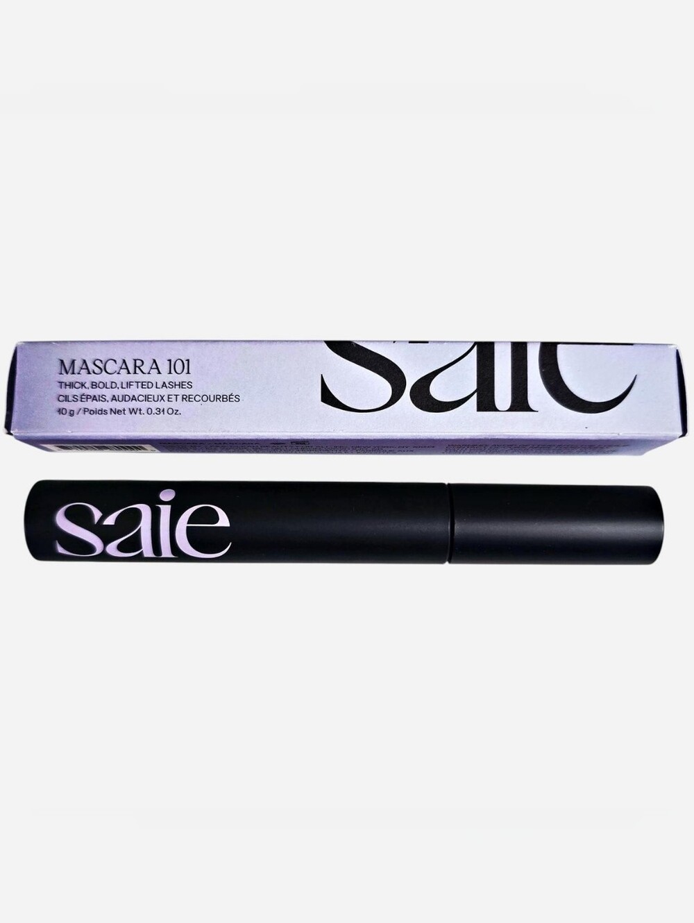 Saie Mascara 101 in Black with Lilac logo